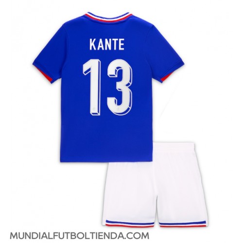 Camiseta Francia Kante #13 Primera Equipación Replica Eurocopa 2024 para niños mangas cortas (+ Pantalones cortos)